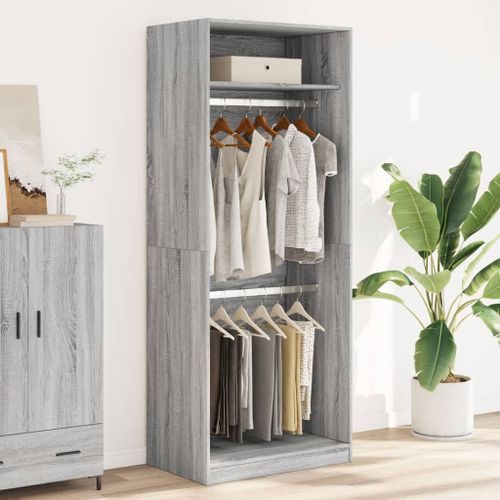 Garde-robe sonoma gris 80x50x200 cm bois d'ingénierie - Photo n°3; ?>