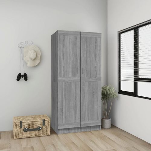 Garde-robe Sonoma gris 82,5x51,5x180 cm Bois d'ingénierie - Photo n°2; ?>