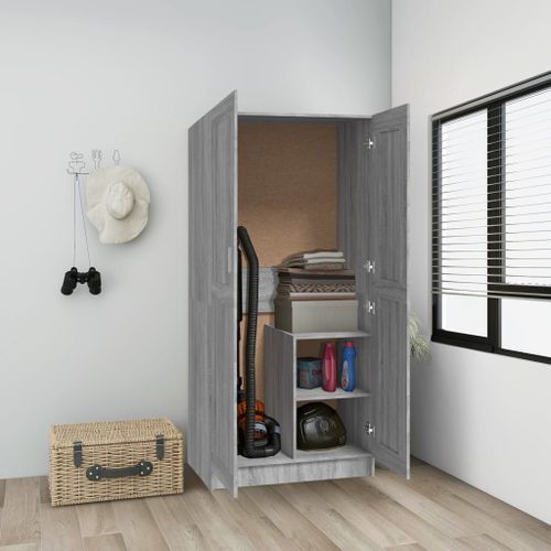 Garde-robe Sonoma gris 82,5x51,5x180 cm Bois d'ingénierie - Photo n°3; ?>