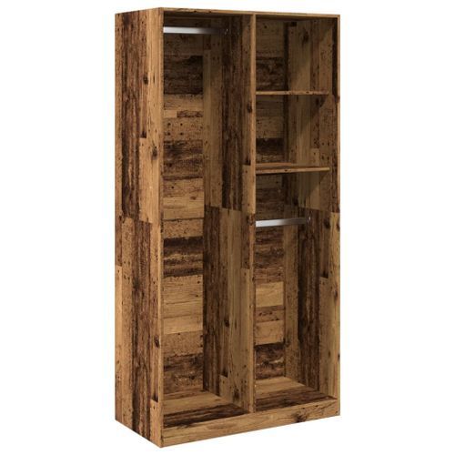 Garde-robe vieux bois 100x50x200 cm bois d'ingénierie - Photo n°2; ?>