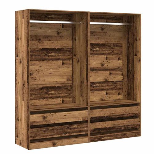 Garde-robe vieux bois 100x50x200 cm bois d'ingénierie - Photo n°2; ?>