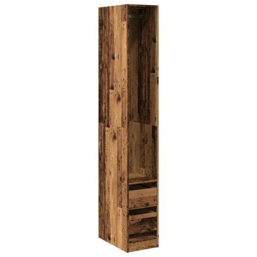 Garde-robe vieux bois 30x50x200 cm bois d'ingénierie - Photo n°2; ?>