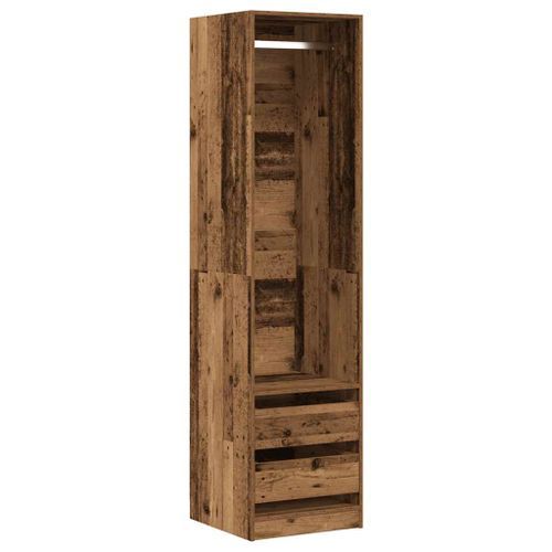 Garde-robe vieux bois 50x50x200 cm bois d'ingénierie - Photo n°2; ?>