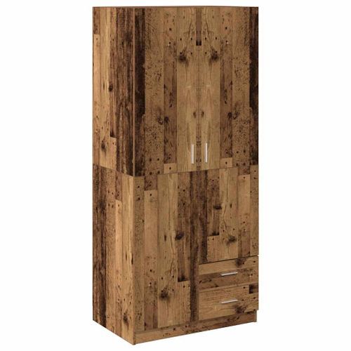 Garde-robe vieux bois 80x52x180 cm bois d'ingénierie - Photo n°2; ?>