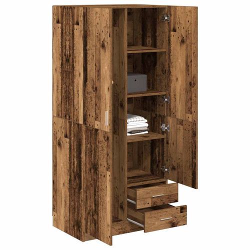 Garde-robe vieux bois 80x52x180 cm bois d'ingénierie - Photo n°3; ?>