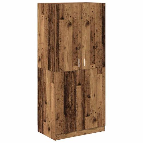 Garde-robe vieux bois 90x52x200 cm bois d'ingénierie - Photo n°2; ?>