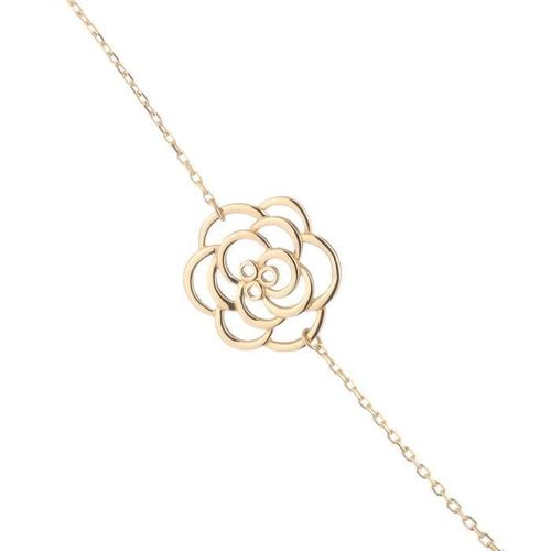 Gourmette Fleur Or Jaune 375/1000 - Photo n°2; ?>