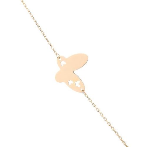 Gourmette Papillon Or Jaune 375/1000 - Photo n°2; ?>
