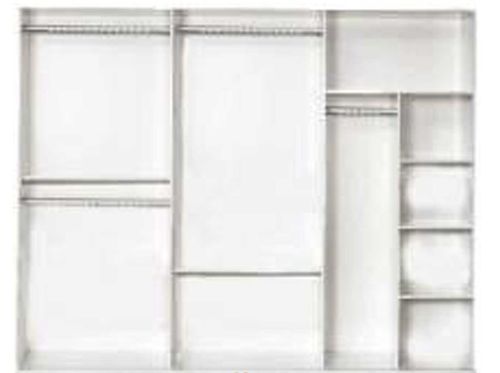 Grande armoire de chambre design 6 portes battantes bois laqué blanc Turin 272 cm - Photo n°2; ?>