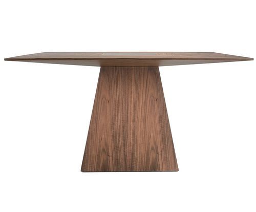 Grande table carrée noyer avec verre teinté noir Matega 150 cm - Finition haut de gamme - Photo n°2; ?>