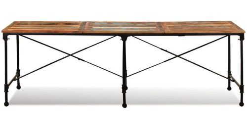 Grande table industrielle rectangulaire bois massif recomposé Vintale 240 cm - Photo n°2; ?>