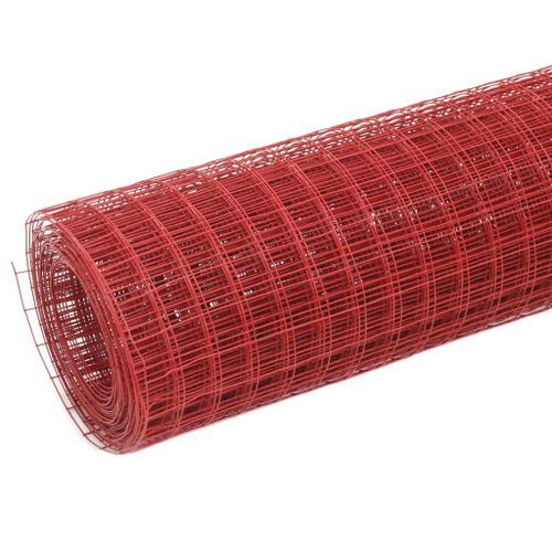 Grillage Acier avec revêtement en PVC 10x0,5 m Rouge 2 - Photo n°2; ?>