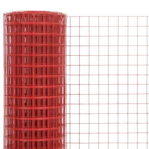 Grillage Acier avec revêtement en PVC 10x0,5 m Rouge 2 - Photo n°3; ?>