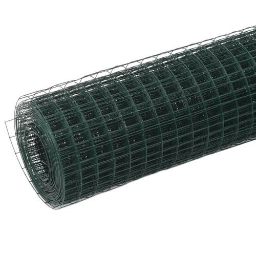 Grillage Acier avec revêtement en PVC 10x0,5 m Vert - Photo n°2; ?>