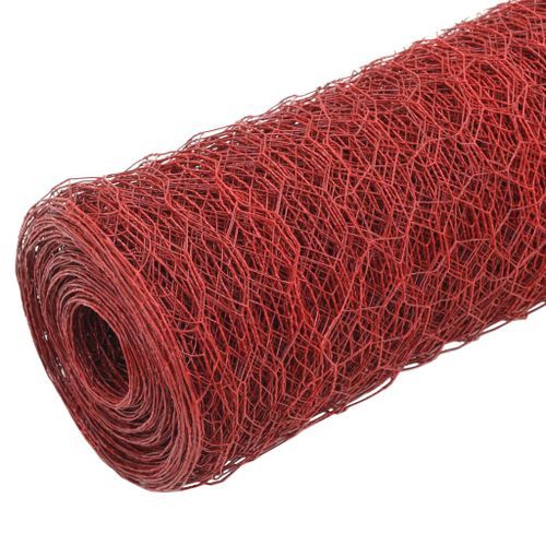 Grillage Acier avec revêtement en PVC 25x0,5 m Rouge - Photo n°2; ?>