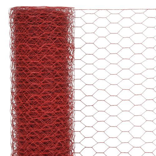 Grillage Acier avec revêtement en PVC 25x0,5 m Rouge - Photo n°3; ?>