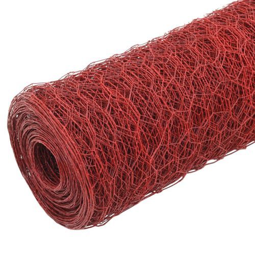 Grillage Acier avec revêtement en PVC 25x1,5 m Rouge - Photo n°2; ?>