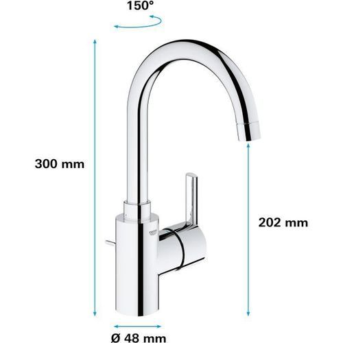 GROHE - Mitigeur monocommande Lavabo /Taille L - Photo n°3; ?>