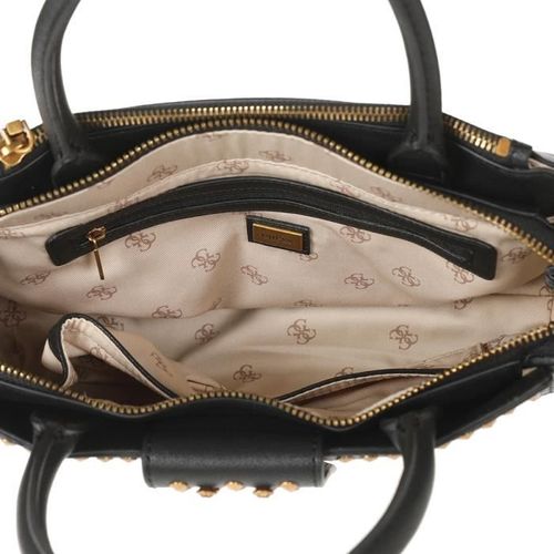 GUESS Sac a Main Bling Society Satchel Noir Femme - Photo n°3; ?>