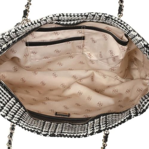 GUESS Sac a Main Cessily Tote Noir/Blanc Femme - Photo n°3; ?>