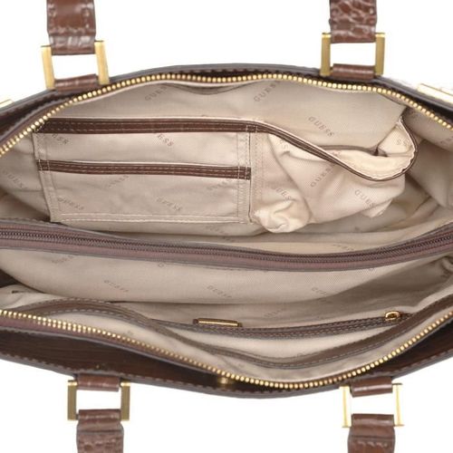 GUESS Sac a Main Katey Large Luxury Satchel Marron Femme - Photo n°3; ?>
