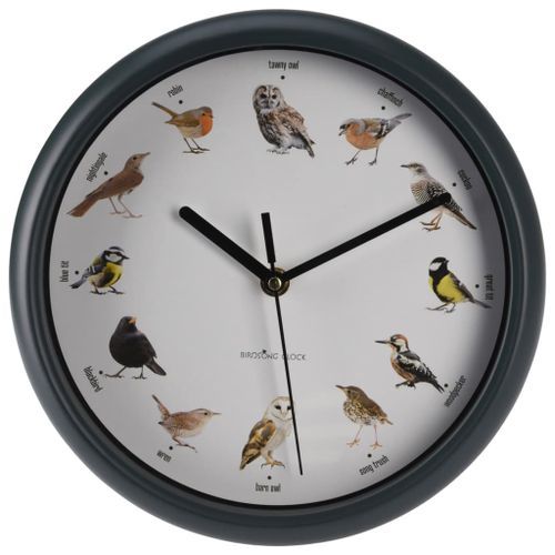 H&S Collection Horloge murale avec sons d'oiseaux 25 cm - Photo n°3; ?>
