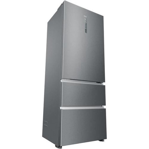 HAIER HTOPMNE7193 - Réfrigérateur combiné 3 portes 450L (310+140L) - Froid ventilé - L70xH190,6cm - Silver - Photo n°3; ?>