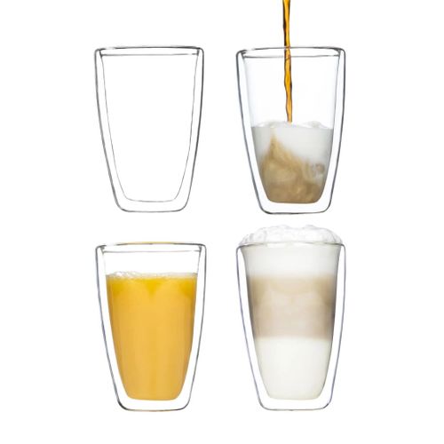 HI Ensemble de verres à latte macchiato 2 pcs 400 ml transparent - Photo n°3; ?>