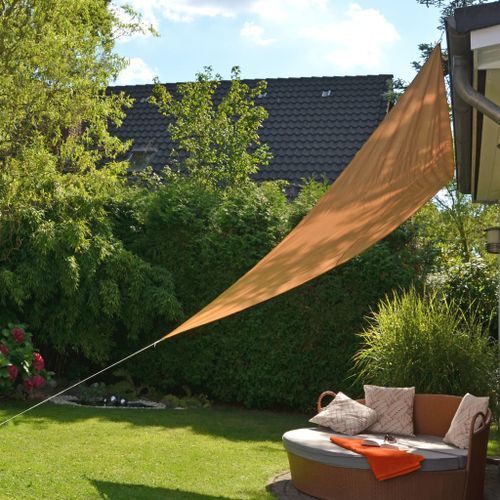 HI Voile de parasol triangulaire 3,6 x 3,6 x 3,6 m Beige - Photo n°2; ?>