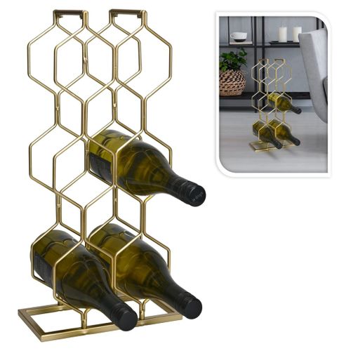 Home&Styling Casier à vin pour 8 bouteilles métal doré - Photo n°3; ?>