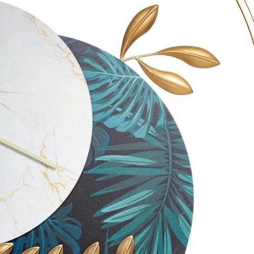 Horloge métal feuille D60 - Photo n°2; ?>