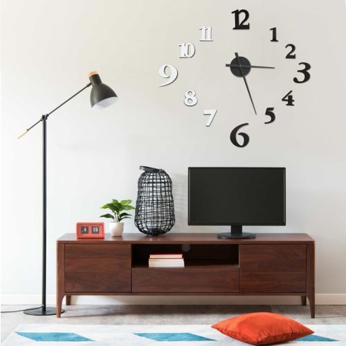 Horloge murale 3D Design moderne Noir et blanc 100 cm XXL - Photo n°2; ?>