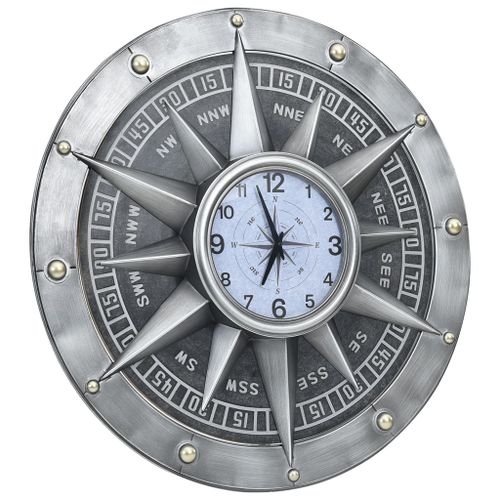 Horloge murale Argenté 79 cm MDF et métal - Photo n°2; ?>