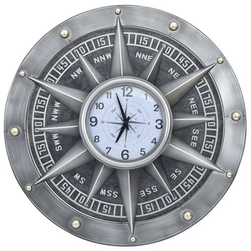 Horloge murale Argenté 79 cm MDF et métal - Photo n°3; ?>