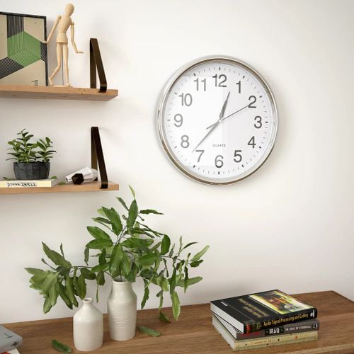 Horloge murale avec mouvement à quartz 36 cm Argenté - Photo n°2; ?>