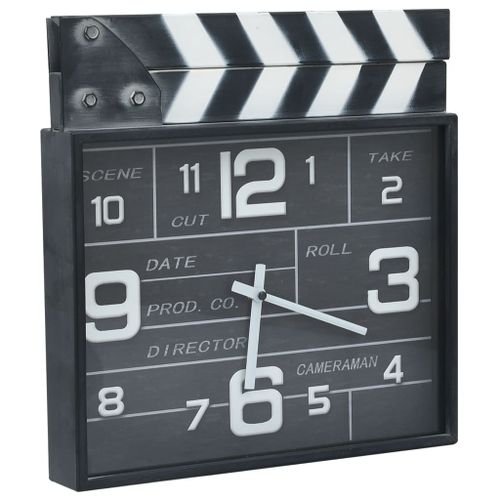 Horloge murale de cinéma Noir 33x5x34 cm Métal et MDF - Photo n°2; ?>
