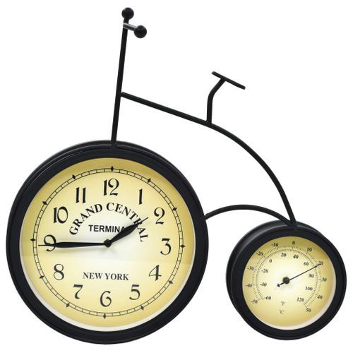 Horloge murale de jardin avec thermomètre Bicyclette vintage - Photo n°3; ?>