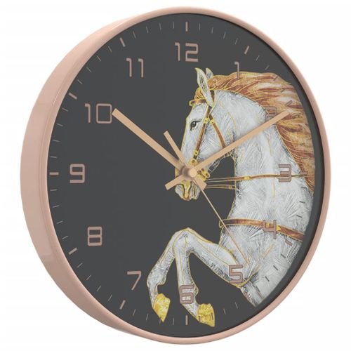 Horloge murale doré et blanc Ø29,5 cm polystyrène et verre - Photo n°3; ?>