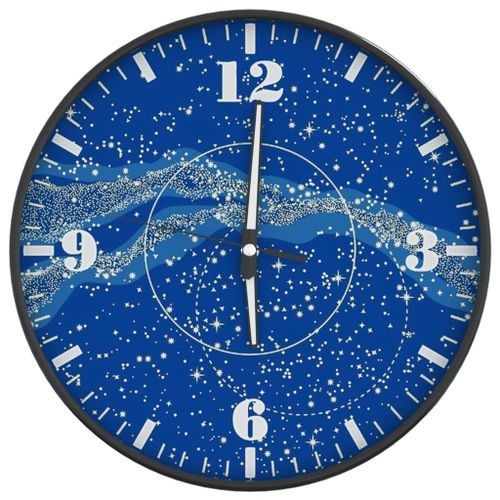 Horloge murale et échelles et aiguilles lumineuses bleu Ø30 cm - Photo n°2; ?>