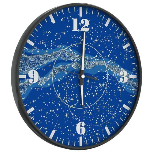 Horloge murale et échelles et aiguilles lumineuses bleu Ø30 cm - Photo n°3; ?>