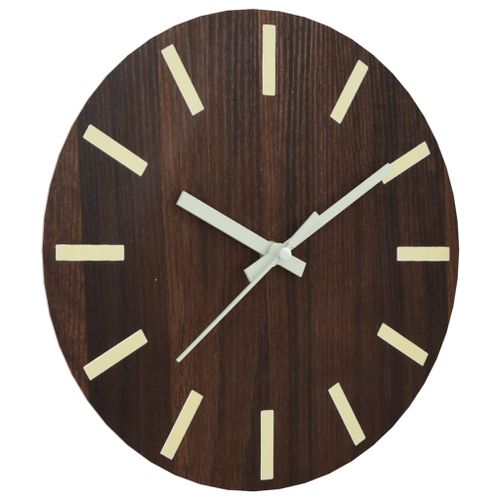 Horloge murale et échelles et aiguilles lumineuses marron Ø30cm - Photo n°3; ?>