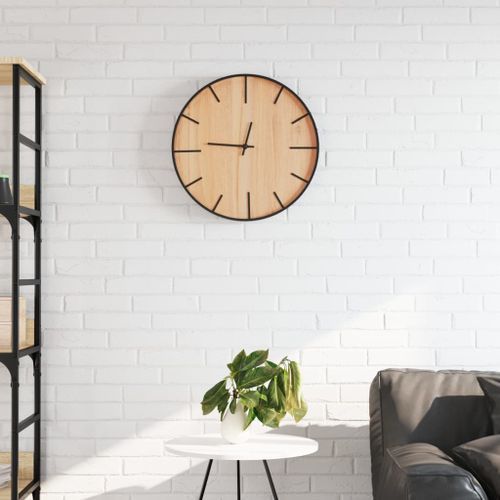 Horloge murale marron Ø39 cm fer et bois d'ingénierie - Photo n°2; ?>