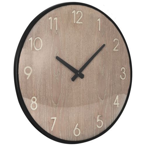 Horloge murale Marron 42 cm MDF et métal - Photo n°2; ?>