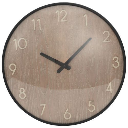 Horloge murale Marron 42 cm MDF et métal - Photo n°3; ?>