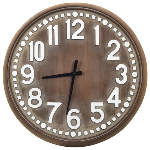Horloge murale Marron 60 cm MDF - Photo n°3; ?>