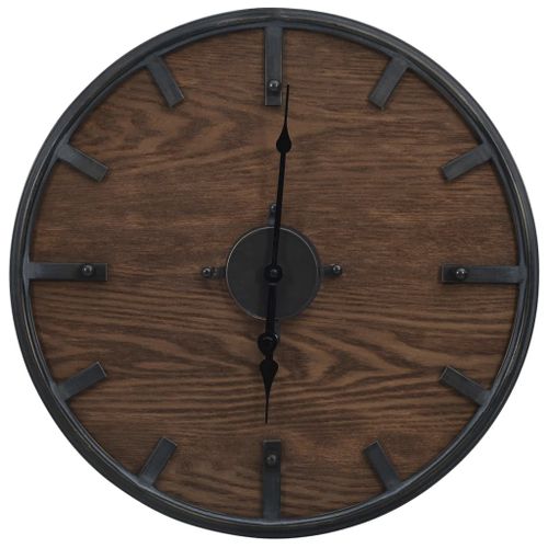 Horloge murale Marron et noir 45 cm Fer et MDF - Photo n°3; ?>