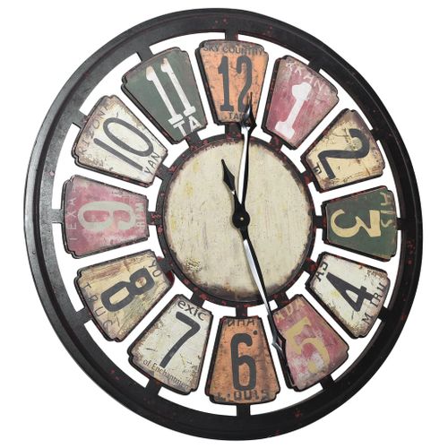 Horloge murale Multicolore 80 cm MDF - Photo n°2; ?>
