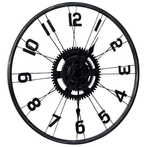 Horloge murale Noir 60 cm Métal - Photo n°2; ?>