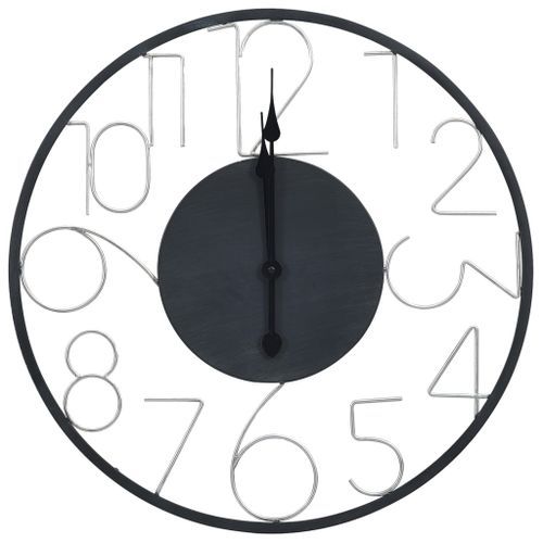 Horloge murale Noir 60 cm Métal 2 - Photo n°3; ?>