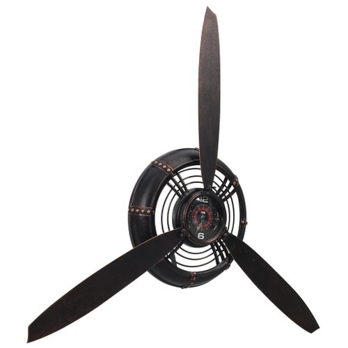 Horloge murale Noir 75,5x8x67 cm MDF - Photo n°2; ?>